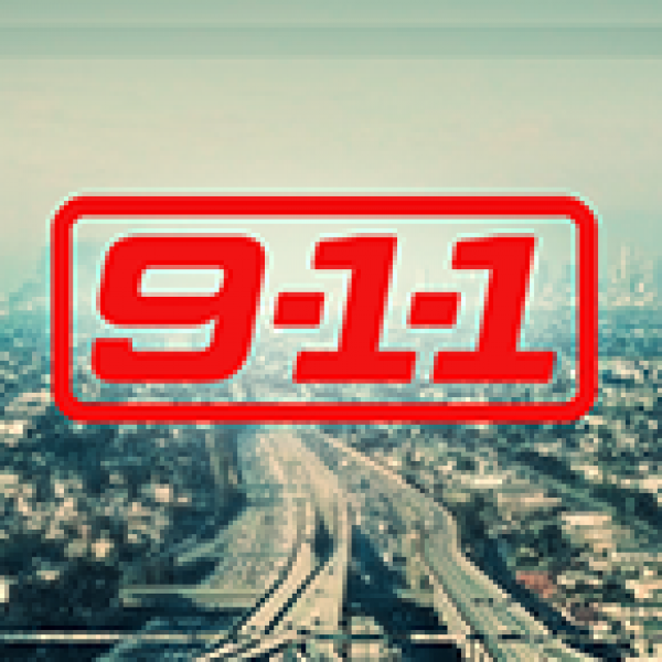 9-1-1 in red text above the freeways of Los Angeles