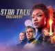 Star Trek Discovery with characters faces and a falling star emblem