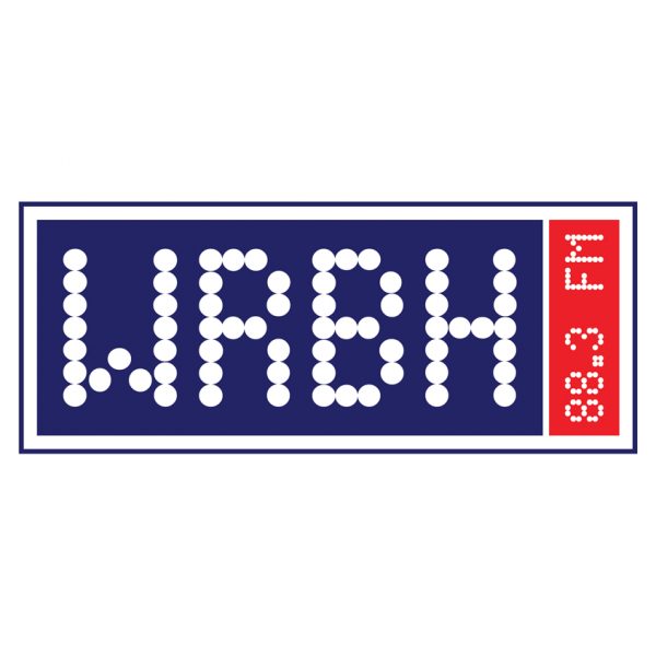 WRBH in white dots on a blue background; 88.3 FM along the side