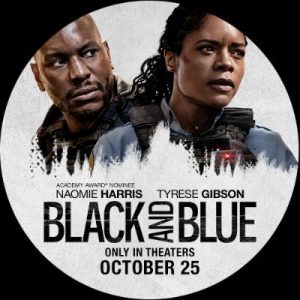 A circular image with Naomie Harris and Tyrese Gibson