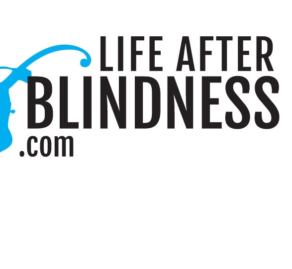 LifeAfterBlindness.com with a blue paint splash along the left side